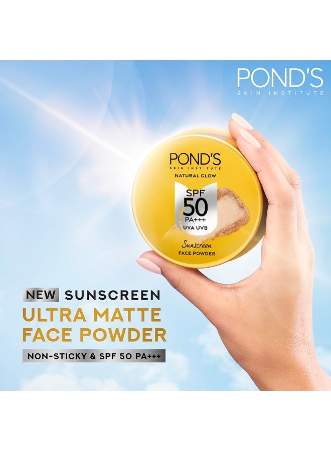 بوندز بودرة الوجه الواقية من الشمس من بوندز، عامل حماية من الشمس 50 (UVA و UVB) مع PA+++، 20 جرام، لحماية من أشعة الشمس، غير دهنية وغير لزجة، لا تترك أثرًا أبيض، مناسبة لجميع أنواع البشرة، مقاومة للماء. - Image 2